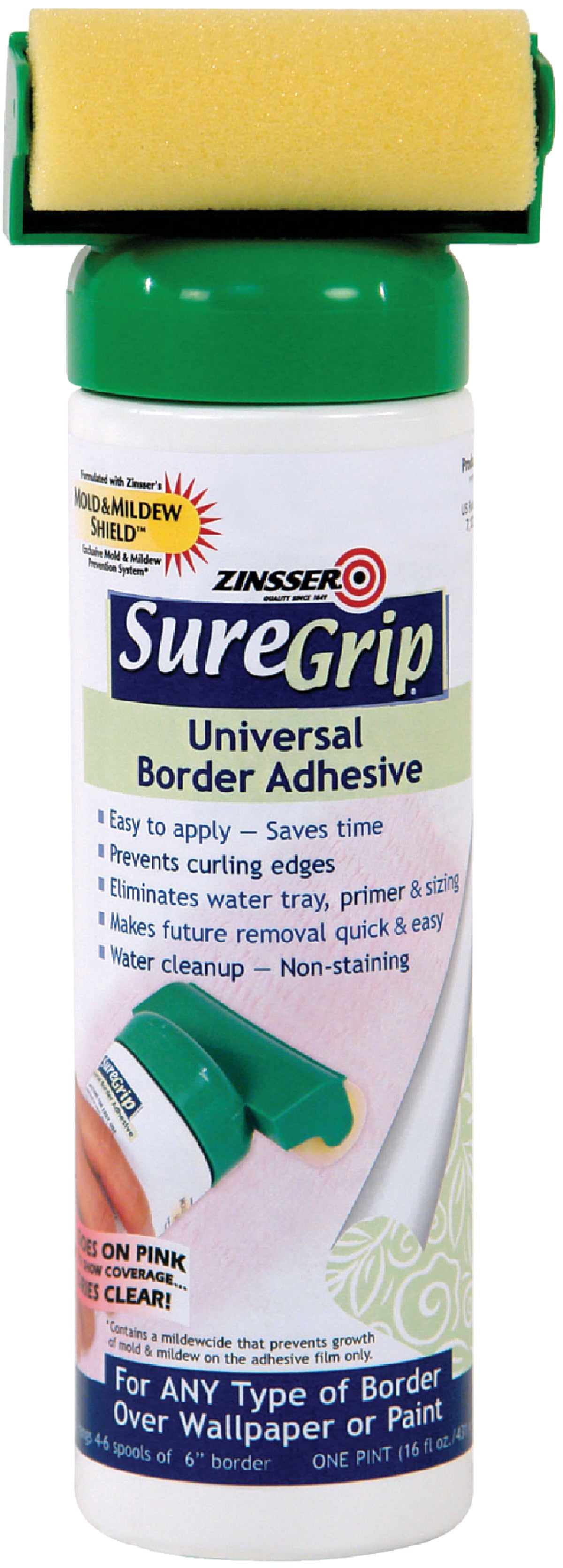 Buy Zinsser SureGrip Universal Border & Wallcovering Adhesive 16 Oz, Pint  Applicator