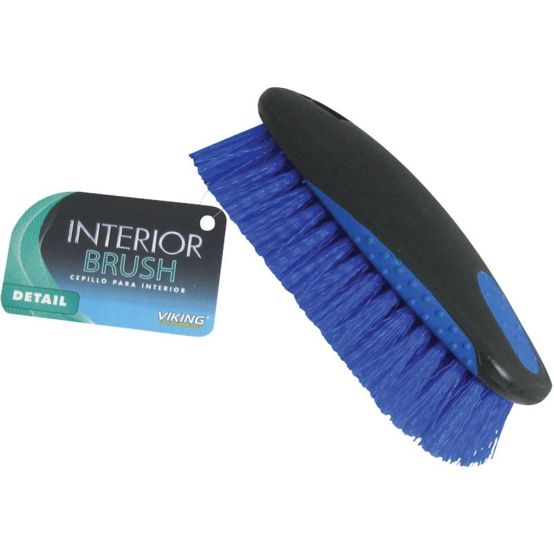 Viking Carpet & Upholstery Cleaning Brush, Scrub Brush for Car Interior & Home, Black/Blue