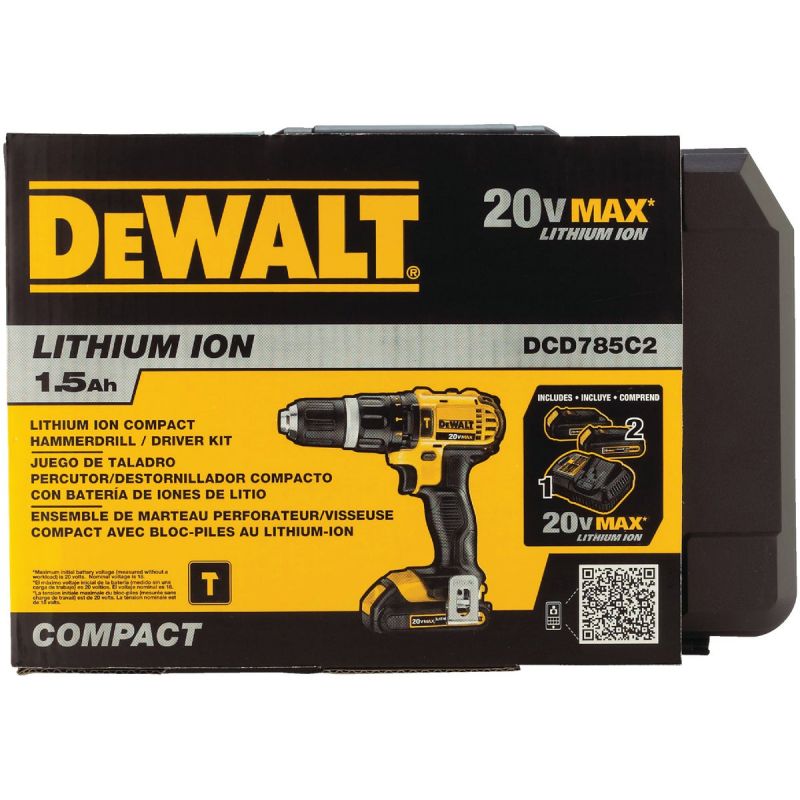 DeWalt 20V MAX Lithium-Ion Compact Cordless Hammer Drill Kit