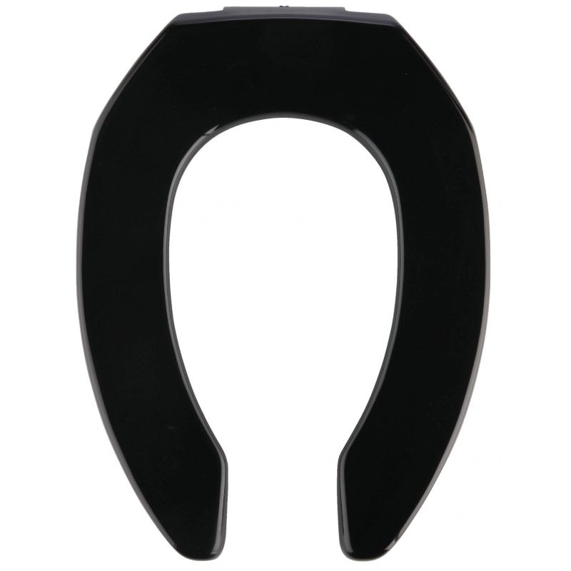 Mayfair Commercial STA-TITE Elongated Open Front Toilet Seat Black, Elongated