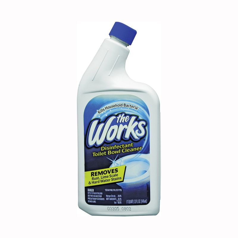 The Works 33310WK Toilet Bowl Cleaner, 32 oz Bottle, Liquid, Mint, Blue Blue