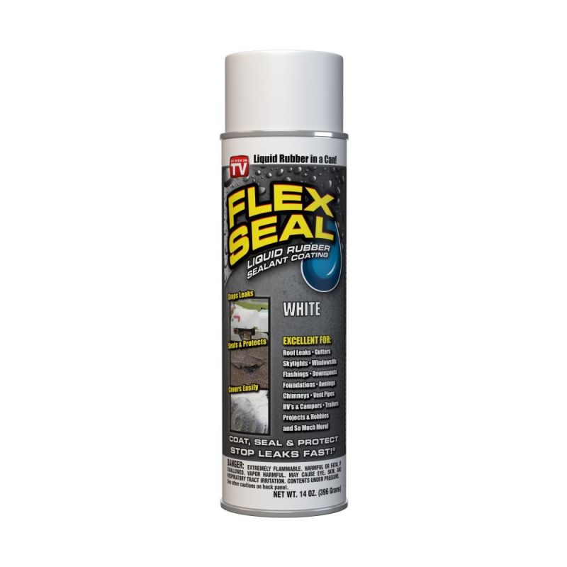 Flex Seal FSWHTC20 Rubberized Spray Coating, White, 14 oz, Can White