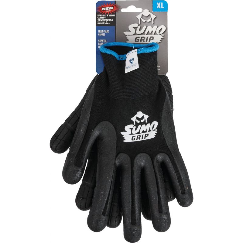 West Chester Protective Gear Sumo Grip Thermoplastic Rubber Coated Glove XL, Black