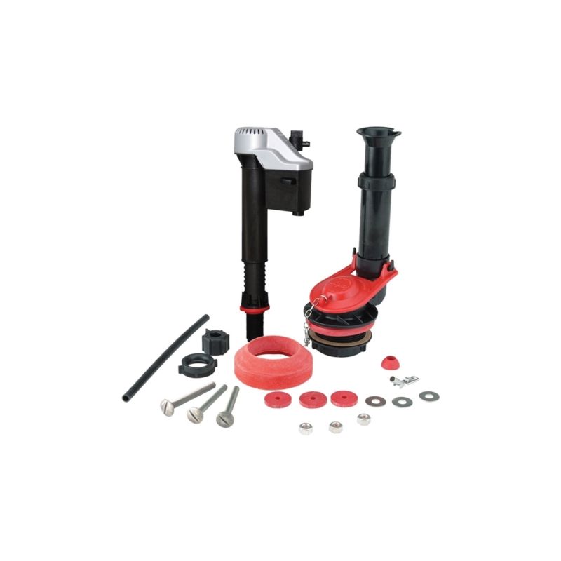 Korky 4010MP/PK Toilet Repair Kit, Plastic/Rubber, Black/Red, For: Fix Leaking, Noisy or Running Toilet in 1 Trip Black/Red