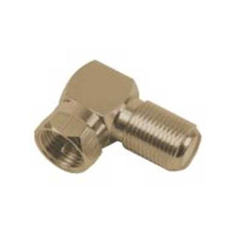 Voxx CVH66RR Coaxial Connector, Male x Female Connector, Right Angle Orientation, Gold