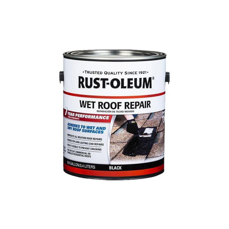 Rust-Oleum 347427 Wet Roof Repair, Black, Liquid, 0.9 gal Black