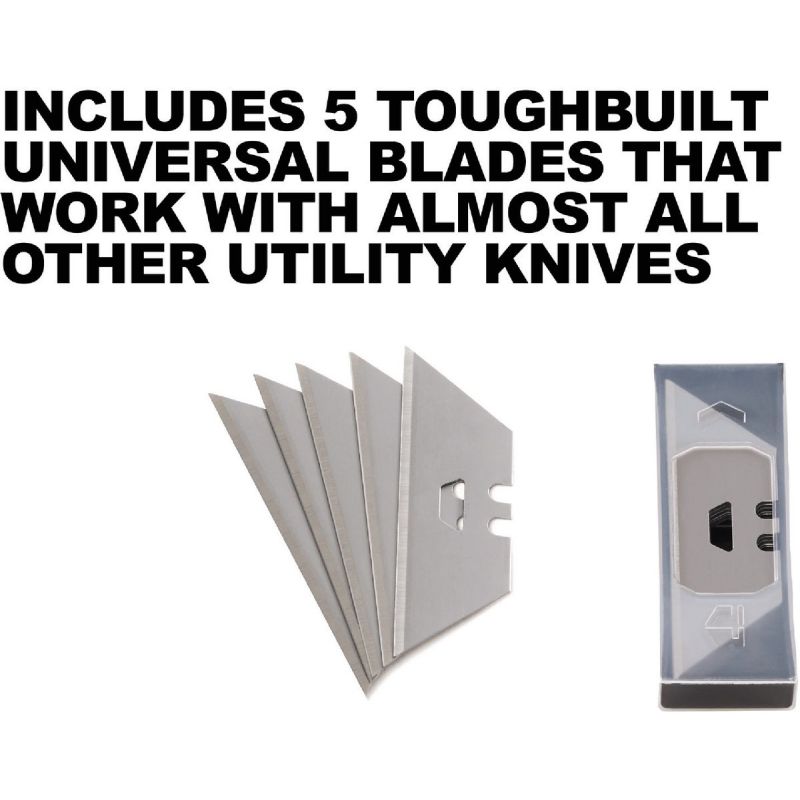 ToughBuilt Plastic Retractable Utility Knife Black