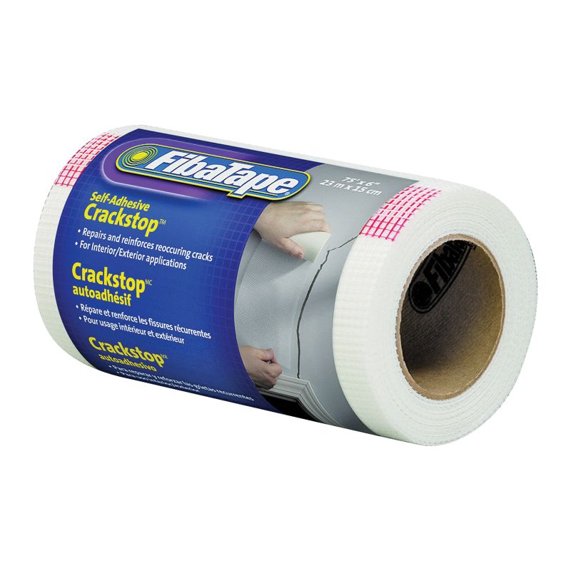 Adfors FDW6568-U Crackstop Wrapped, 75 ft L, 6 in W, 0.3 mm Thick, White White