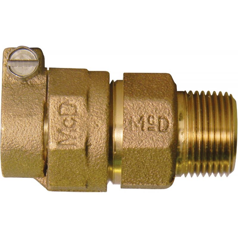 A Y McDonald Brass MIPT Polyethylene Pipe Connector 1 In. CTS X 3/4 In. MIPT