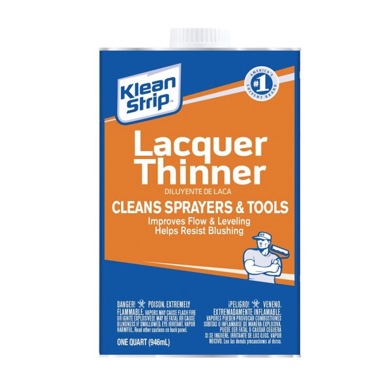 Klean Strip QML170 Lacquer Thinner, Liquid, Free, Clear, Water White, 1 qt, Can Water White