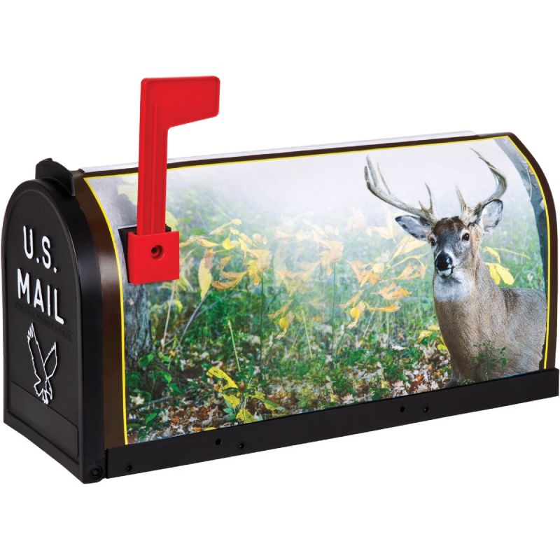 Flambeau T2 Deer Decorative Post Mount Mailbox Large, Deer Silk-Screened/4 Colors