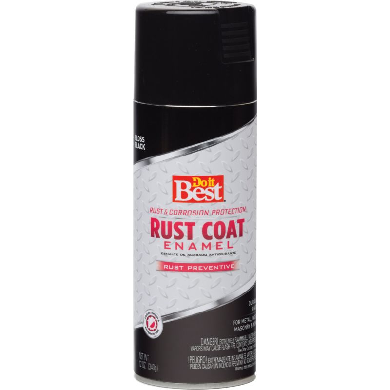 Do it Best Rust Coat Enamel Anti-Rust Spray Paint 12 Oz., Black
