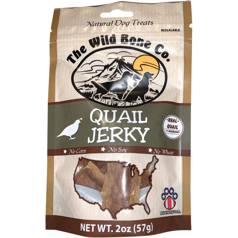 The Wild Bone Company Quail Jerky Dog Treat 2 Oz.