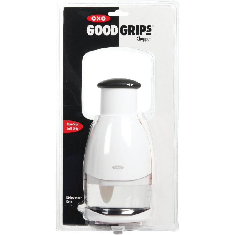 OXO Good Grips Food Chopper Locked-4&quot;W X 3.75&quot;D X6.75&quot;H,Unlocked-8&quot;H, 1 Cup, White