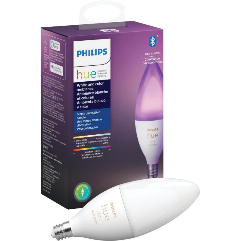 Philips Hue White &amp; Color Ambiance B39 LED Decorative Light Bulb