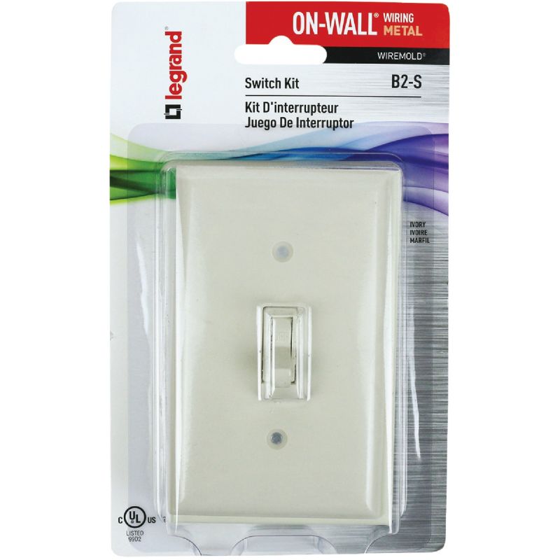 Wiremold On-Wall Switch Box Kit Ivory