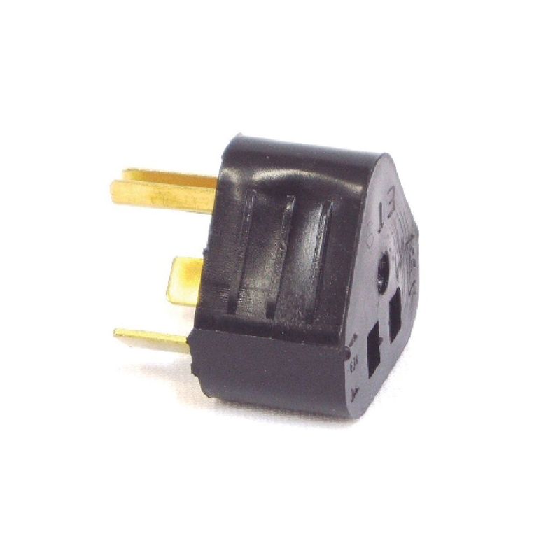 US Hardware RV-307C Adapter, 30 A Female, 15 A Male, 125 V, Male Plug, Female