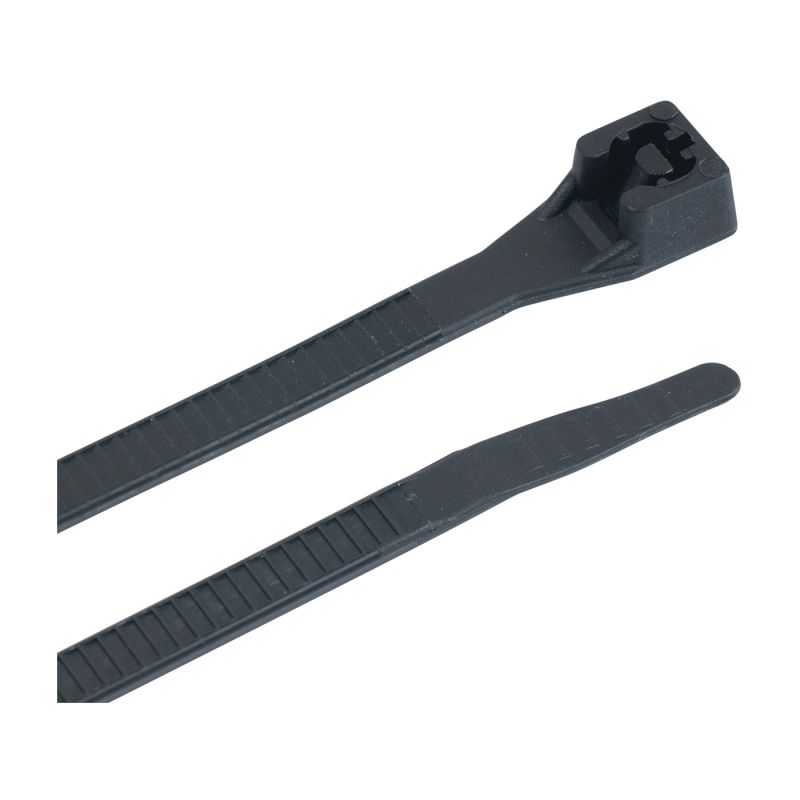 GB 46-308UVB Cable Tie, Double-Lock Locking, 6/6 Nylon, Black Black