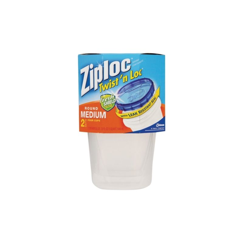 Ziploc 71287 Food Container Set, 32 oz Capacity, Plastic, Opaque, 4-1/2 in L, 4-1/2 in W, 6-1/8 in H 32 Oz, Opaque