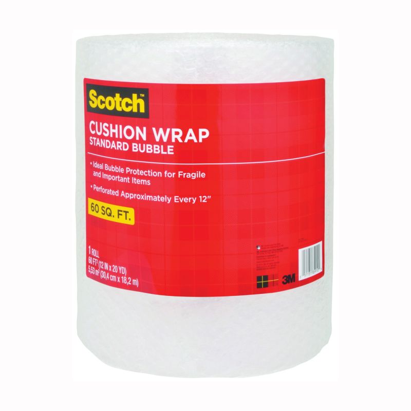 Scotch 7960 Cushion Wrap, 60 ft L, 12 in W, Nylon/Polyethylene, Clear Clear