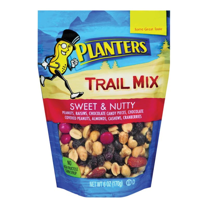 Planters 451995 Trail Mix, Nutty, Sweet, 6 oz, Bag (Pack of 12)