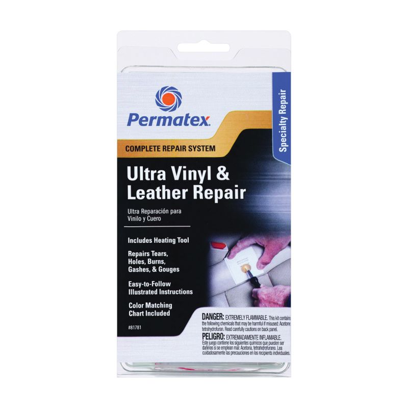 Permatex 81781 Vinyl and Leather Repair Kit, Liquid, Pungent, Clear Clear