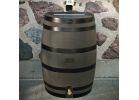 RTS Home Accents Woodgrain Rain Barrel Woodgrain With Black Stripes