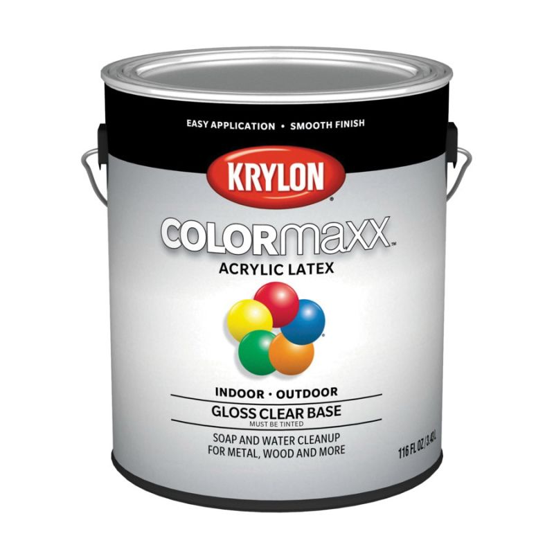 Krylon K05652007-16 Colormaxx Paint, Gloss, Clear, 1 gal Clear/Tint Base