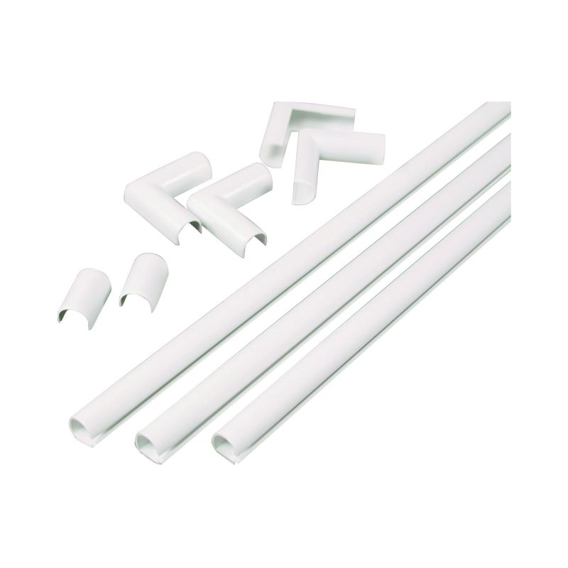 Wiremold C110 Cord Channel Kit, PVC, White White