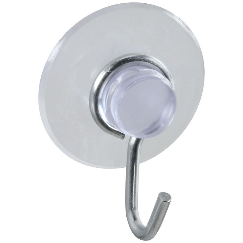 National Hardware V2524 Series N259-937 Suction Cup, Steel Hook, PVC Base, Clear Base, 1 lb Working Load
