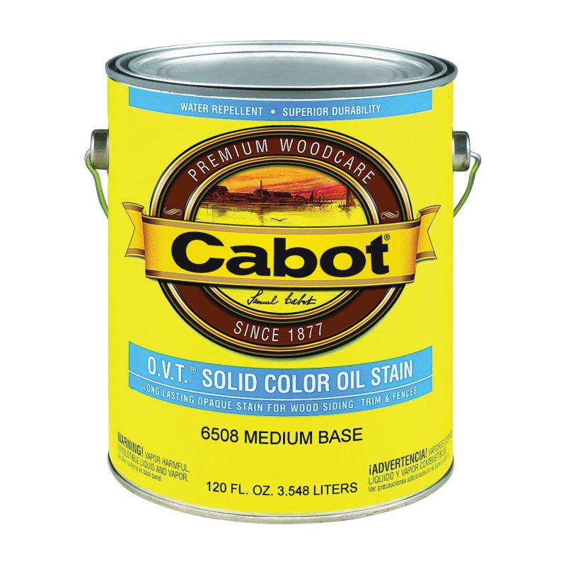Cabot O.V.T. 140.0006508.007 Oil Stain, Medium Base, Liquid, 1 gal Medium Base