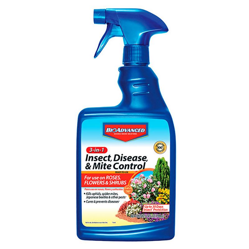 BioAdvanced 701290B Insect, Disease and Mite Control, Liquid, Spray Application, 24 oz Can Light Beige/White