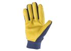 Wells Lamont 3207-XL Work Gloves, Men&#039;s, XL, Spandex Back, Blue/Gold/Yellow XL, Blue/Gold/Yellow