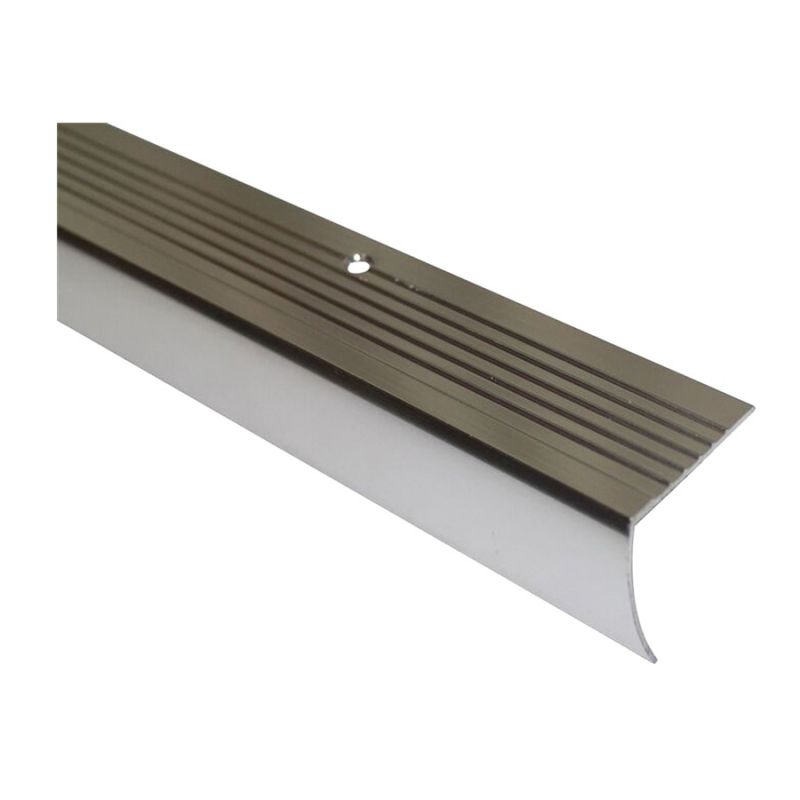 Shur-Trim FA2184BCL06 Stair Nose Moulding, 6 ft L, 1-1/8 in W, Aluminum, Bright Clear