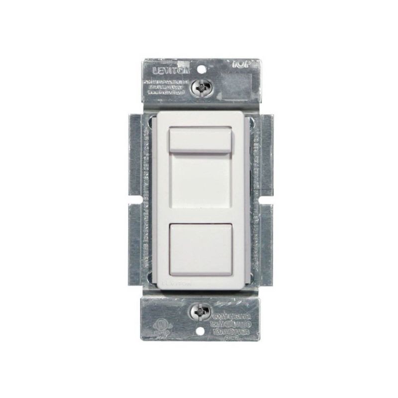 Leviton R50-IPL06-10M Slide Dimmer, 120 V, 600/150 W, CFL, Incandescent, LED Lamp, 3-Way, Ivory/White Ivory/White