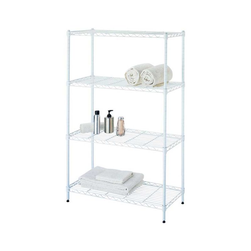 Simple Spaces SS-JR0404-WH 4-Tier Shelf Stacker, Each Shelf: 132 lb, 4-Tier Shelving-Level, 31 in W, Steel, White White