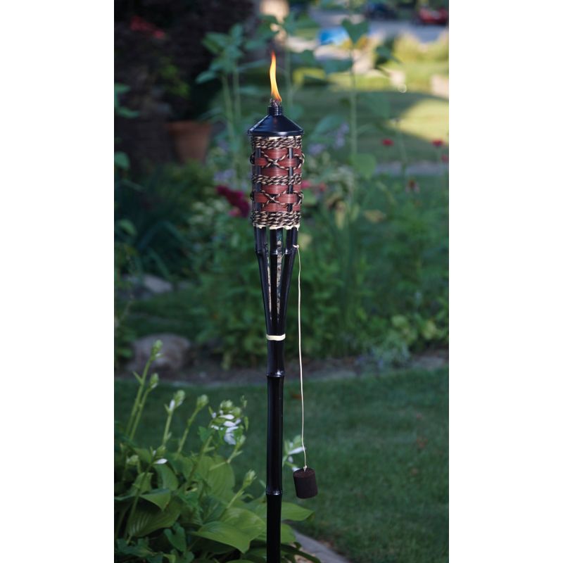 Outdoor Expressions Rattan Weave Patio Torch Brown (Pack of 12)