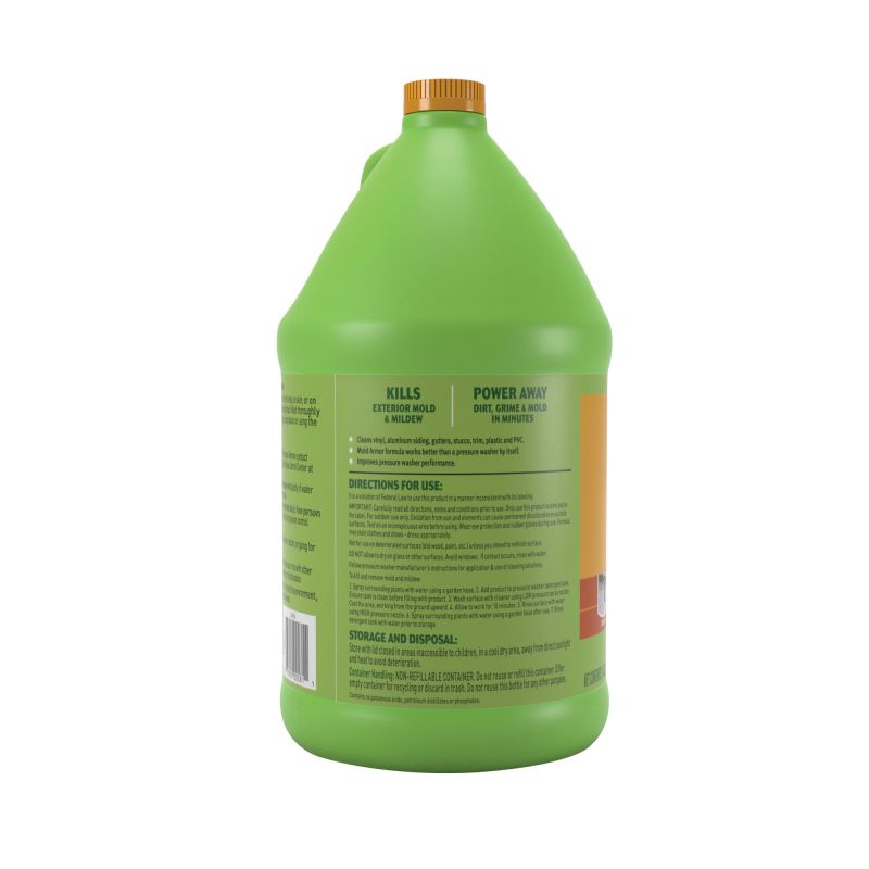 Mold Armor FG581M E-Z Siding and House Wash Pressure Washer Concentrate, Liquid, Mild Bleach, 1 gal Clear To Light Yellow