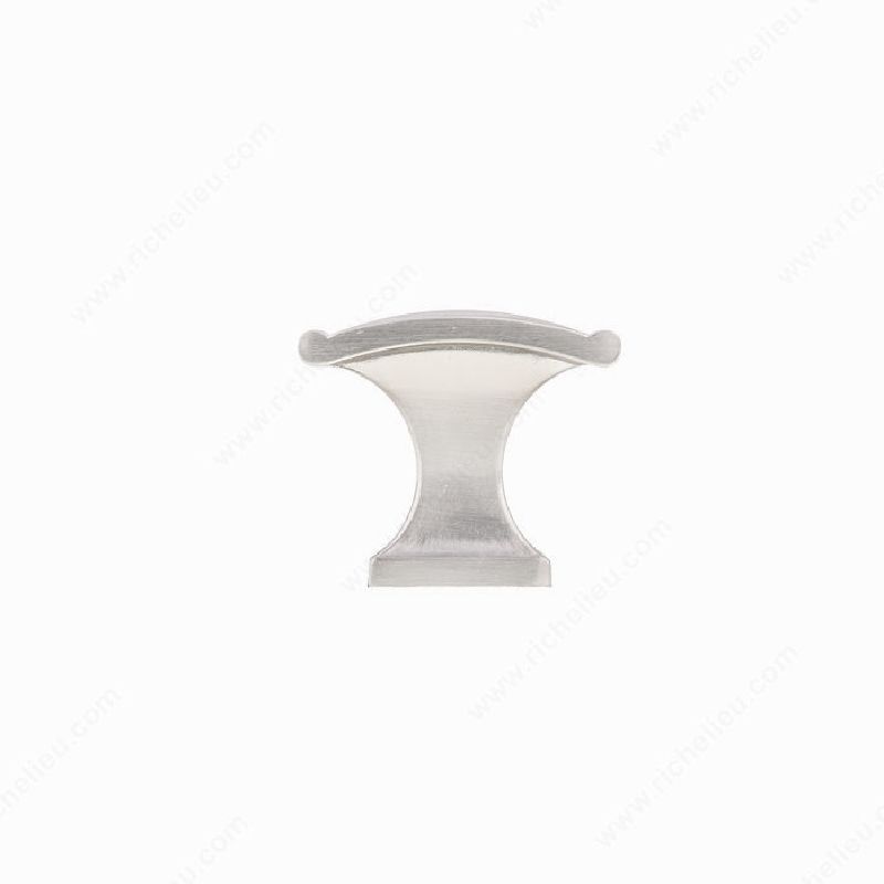 Richelieu BP260637195 Cabinet Knob, 1-3/16 in Projection, Metal, Brushed Nickel 1-3/8 In L X 25/32 In W, Traditional