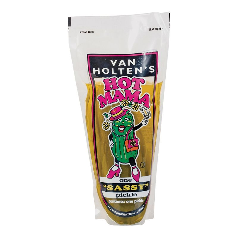 Van Holtens Hot Mama Series HOTP12 Jumbo Pickle, 13.2 oz Pouch