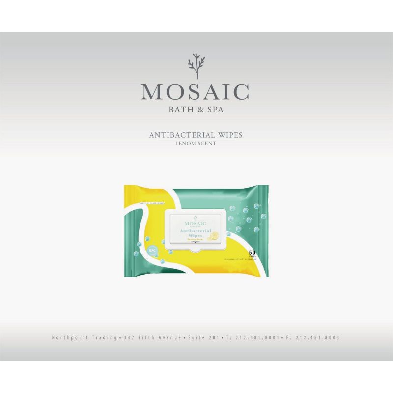 Mosaic Antibacterial Lemon Hand Cleaning Wipe (Pack of 24)