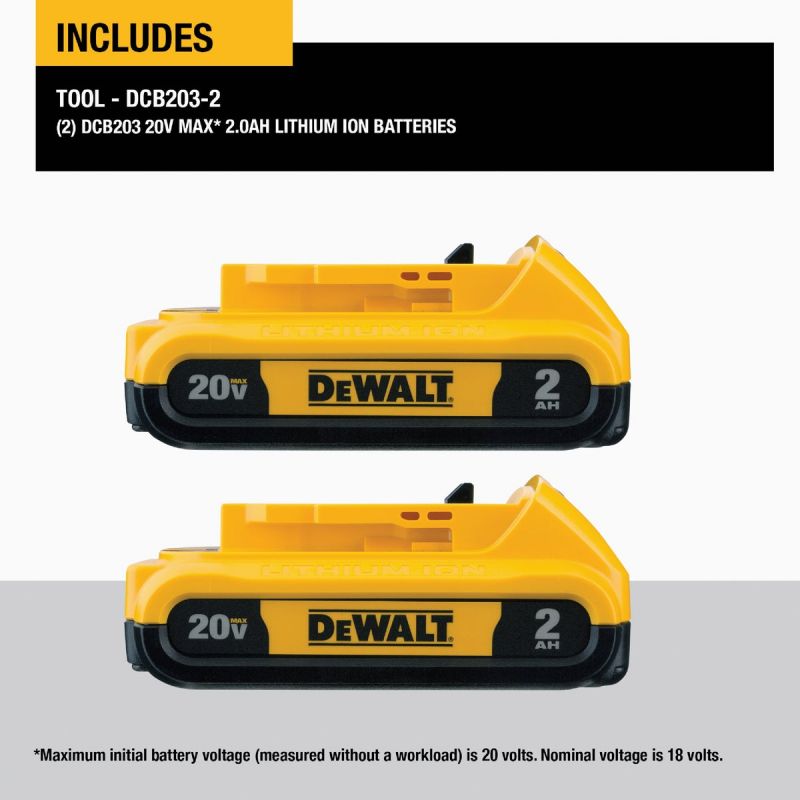 DeWalt 20V MAX XR Lithium-Ion Tool Battery (2 Pack)