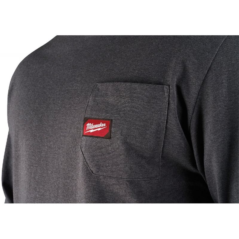 Milwaukee Heavy-Duty Pocket Long Sleeve Shirt 2XL, Gray