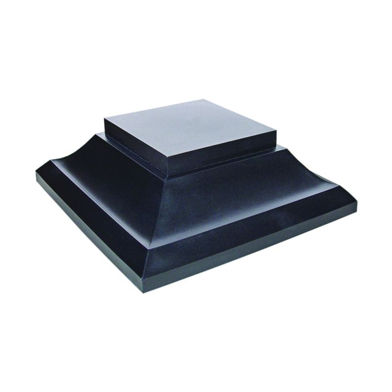 Nuvo Iron SPC23 Post Cap, 5-1/2 in L, 5-1/2 in W, Aluminum/Plastic, Black Black