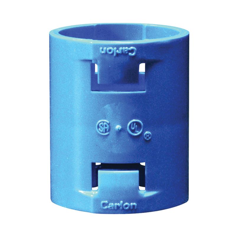 Carlon A240D-CAR Conduit Coupling, 1/2 in, 1.58 in L, Polycarbonate, Blue Blue