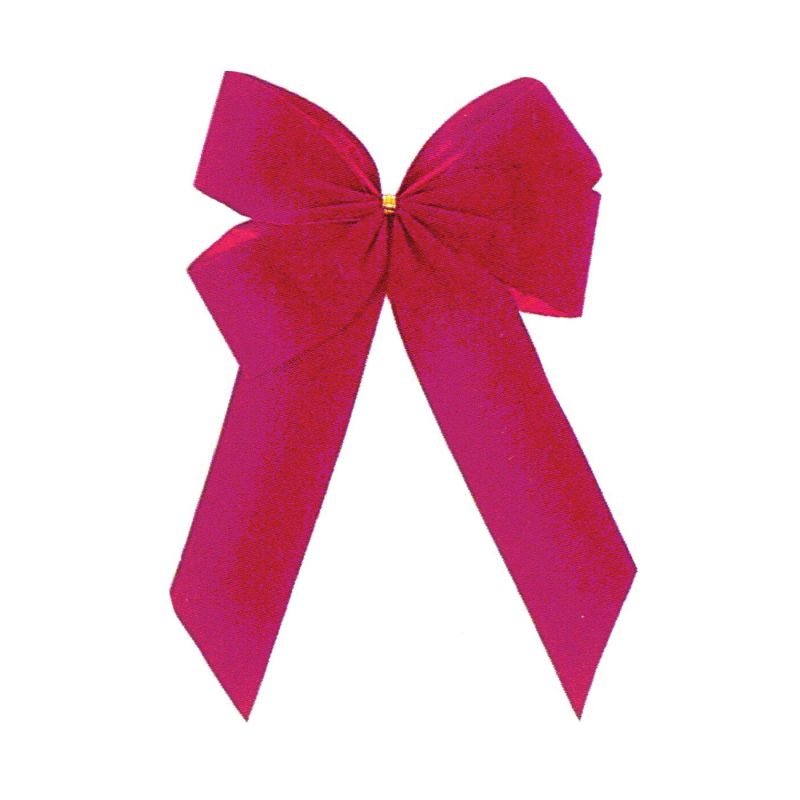 Holidaytrims 7970 Outdoor Bow, 1 in H, Velvet, Red Red