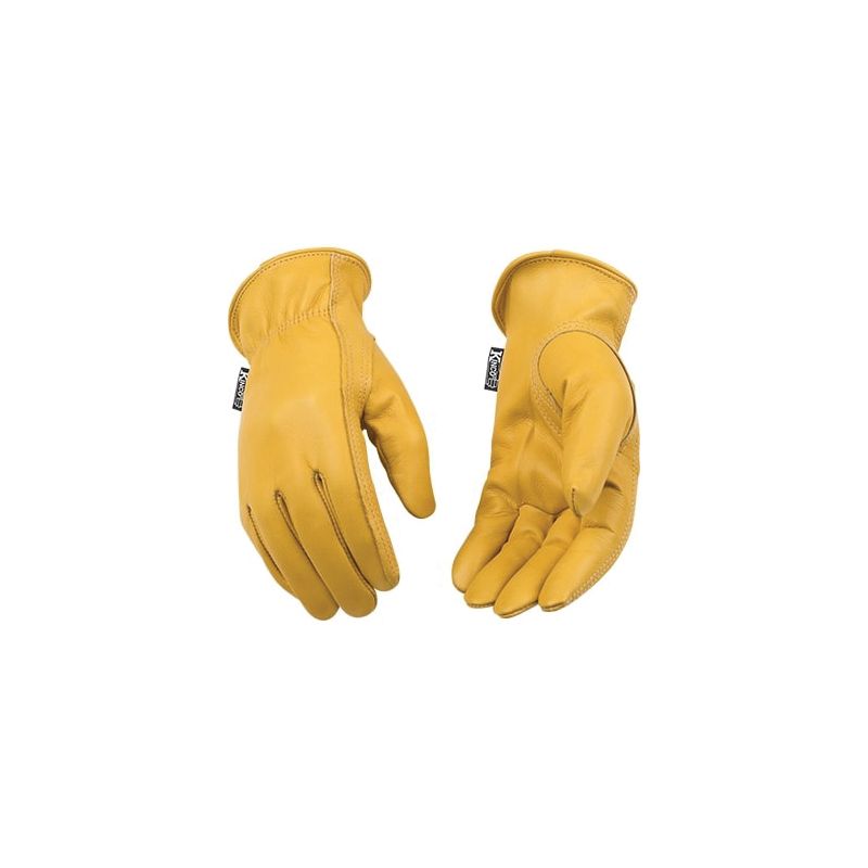 Kinco 98W-M Driver Gloves, Women&#039;s, M, Keystone Thumb, Easy-On Cuff, Cowhide Leather, Gold M, Gold