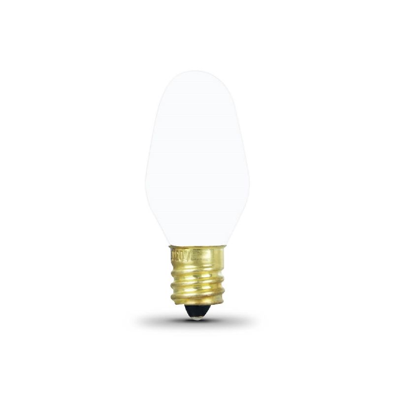 Feit Electric BP4C7/W/4/CAN Incandescent Bulb, 4 W, C7 Lamp, Candelabra E12 Lamp Base, 2700 K Color Temp