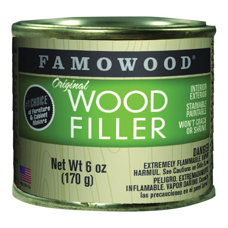 Famowood 36141144 Original Wood Filler, Liquid, Paste, White, 6 oz, Can White