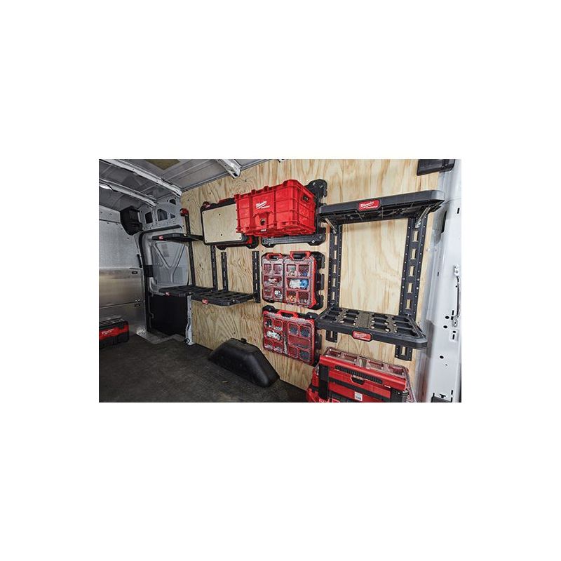Milwaukee PACKOUT 48-22-8481 Racking Shelf, 50 lb Capacity, Polypropylene Shelving, 21 in OAW, 16.6 in OAH, 3.9 in OAD 50 Lb, Black